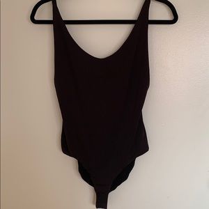 Black open back bodysuit